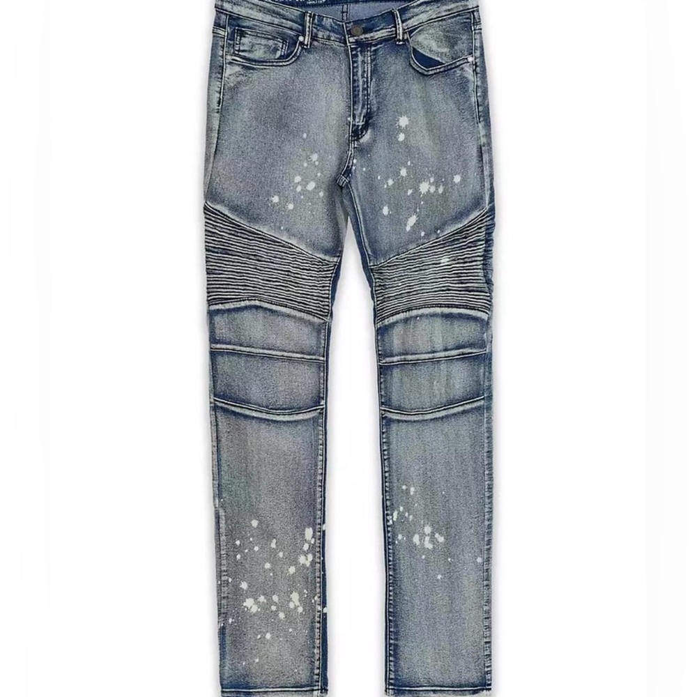 REASON Men’s Touch Up Skinny Jeans Stretch Blue Denim Size: 30